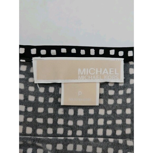 MICHAEL KORS Black White Long Sleeve Career Business Sheath Dress Sz P Classic - Picture 8 of 9